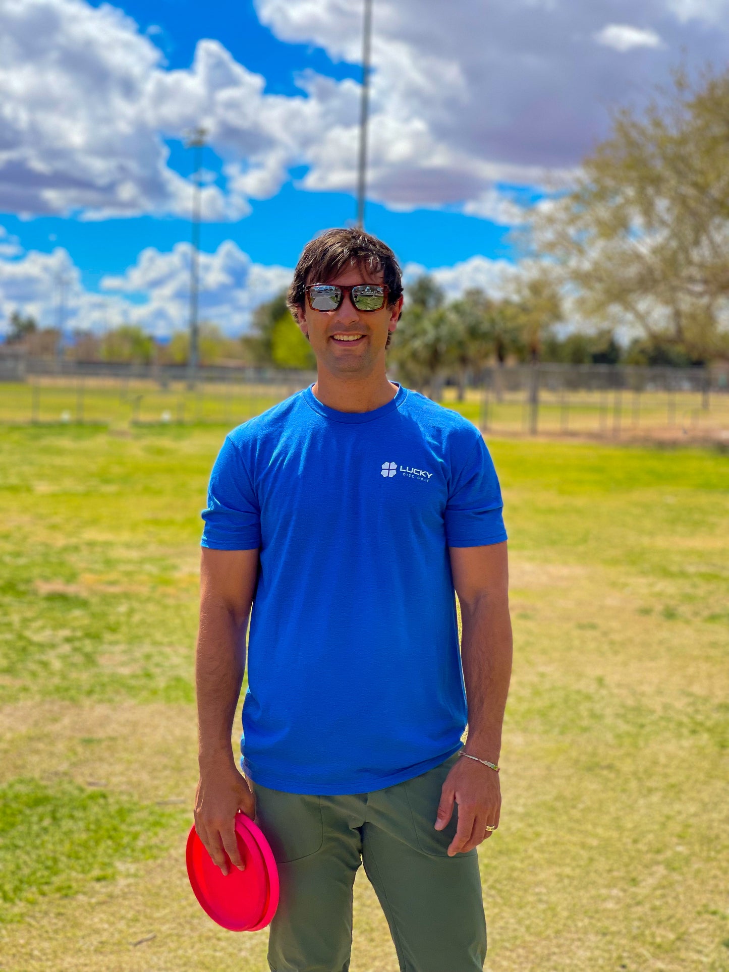 Tri Blend Mens Branded Lucky Disc Golf Shirt - Available in 6 colors
