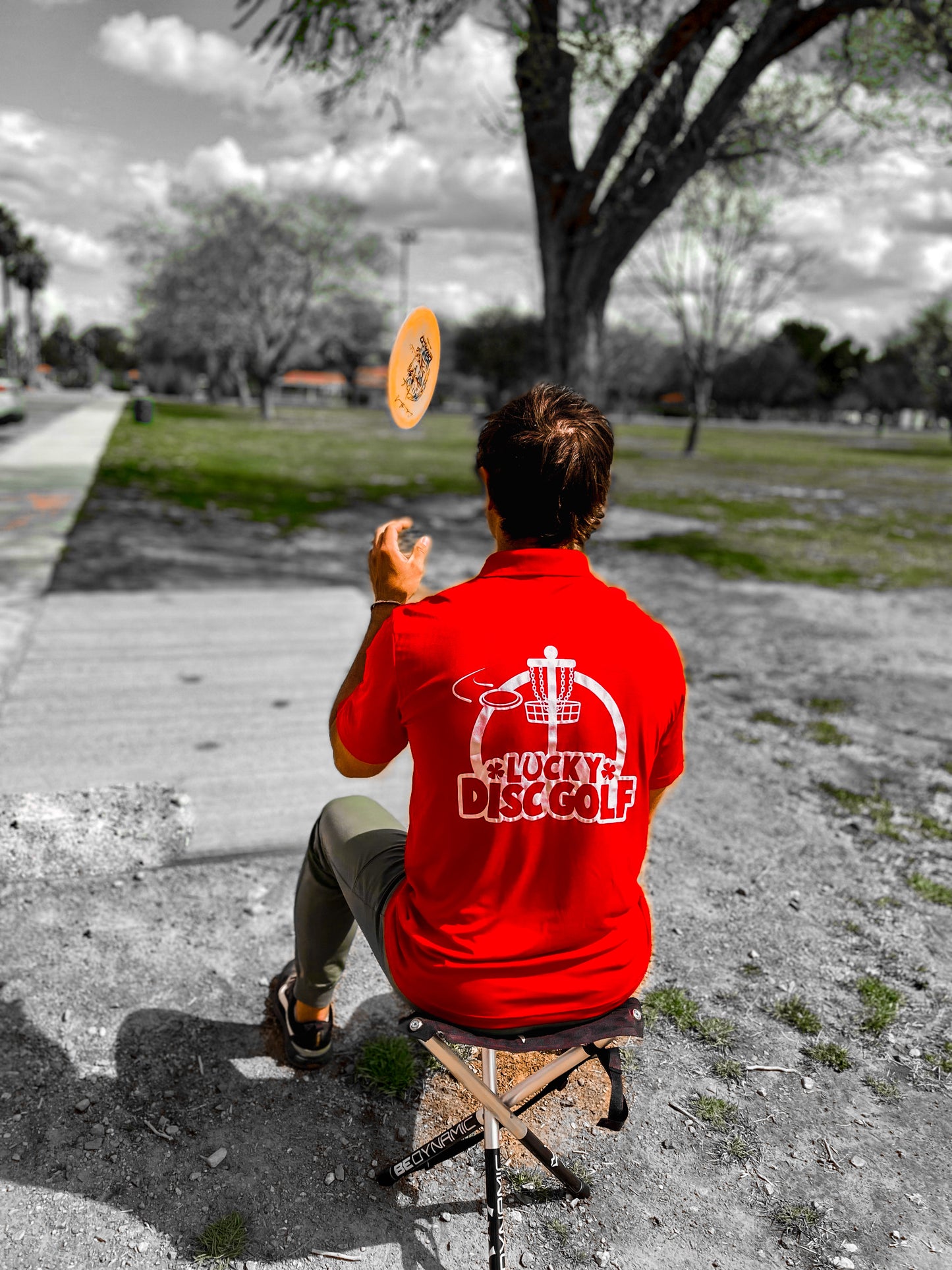 Mens Lucky Disc Golf Brand Dri-fit Polo Shirt - Avail in 4 Colors