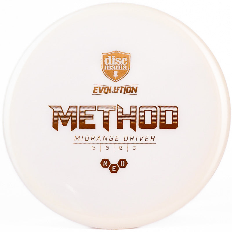 A white Discmania Method midrange disc golf disc