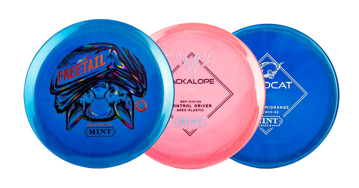 Three Mint Discs for sale on a white backdrop